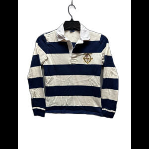 Ralph Lauren Sport Blue/Ivory Stripped Long Sleeve Size S Rugby Shirt